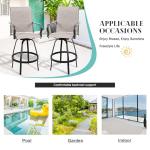 Taupe 4-Piece Patio Swivel Bar Stool Set