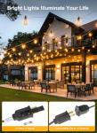 100FT LED Outdoor String Lights with Dimmable Bulbs