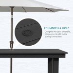 5-Piece Outdoor Dining Table Set with Umbrella Hole