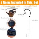 Metal Watering Can Solar Lanterns for Garden Decor