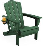 KINGYES Green Folding Adirondack Chair, All-Weather Design