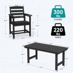 5-Piece Outdoor Dining Table Set with Umbrella Hole