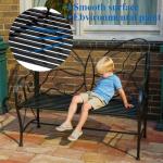 HLC Heavy-Duty Cast Iron Garden Bench with Armrests