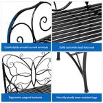 HLC Heavy-Duty Cast Iron Garden Bench with Armrests