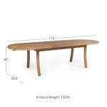 Teak Bristol Extended Oval Dining Table for 8-12