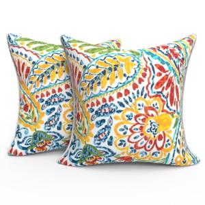 Paisley Multi Outdoor Throw Pillow Set of 2