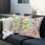Paisley Multi Outdoor Throw Pillow Set of 2