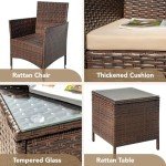 Devoko 3-Piece Outdoor Rattan Patio Furniture Set