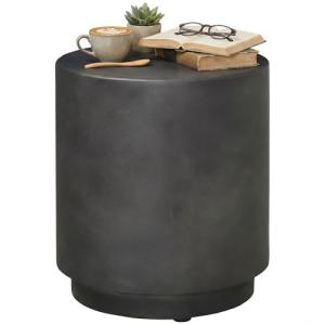 HOMCOM Lightweight Round Concrete Finish Side Table