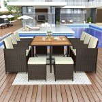 11-Piece Wicker Rattan Patio Dining Set