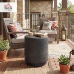 HOMCOM Lightweight Round Concrete Finish Side Table