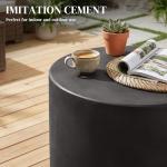 HOMCOM Lightweight Round Concrete Finish Side Table