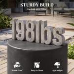 HOMCOM Lightweight Round Concrete Finish Side Table