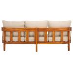 SAFAVIEH Owen Teak Wood 3-Seater Outdoor Sofa