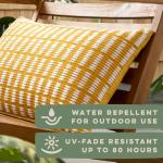 Yellow/Ivory Decorative Pillow for Indoors/Outdoors