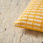 Yellow/Ivory Decorative Pillow for Indoors/Outdoors
