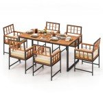 Tangkula 7-Piece Outdoor Dining Set with Cushions
