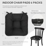 Memory Foam Chair Cushions Set of 4 - Black