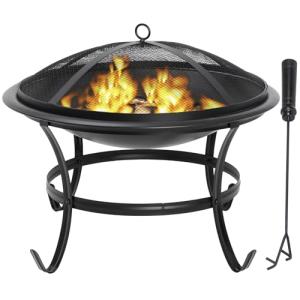 22" Portable Outdoor Fire Pit with Poker