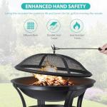22" Portable Outdoor Fire Pit with Poker