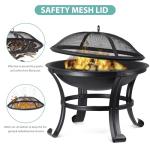 22" Portable Outdoor Fire Pit with Poker