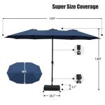 Caprihom 15ft Blue Double-Sided Patio Umbrella