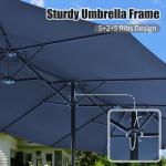 Caprihom 15ft Blue Double-Sided Patio Umbrella