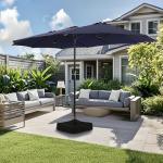 Caprihom 15ft Blue Double-Sided Patio Umbrella