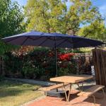 Caprihom 15ft Blue Double-Sided Patio Umbrella
