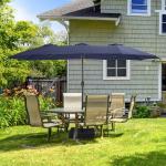 Caprihom 15ft Blue Double-Sided Patio Umbrella