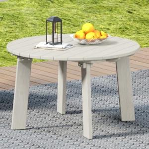 White Outdoor Round Coffee Table for Patio