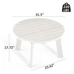 White Outdoor Round Coffee Table for Patio