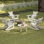 White Outdoor Round Coffee Table for Patio