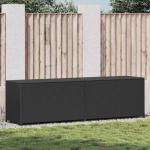 Spacious Black Rattan Patio Storage Box
