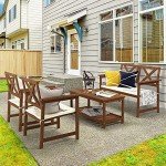 Furinno Tioman 2-Tier Teak Oil Coffee Table