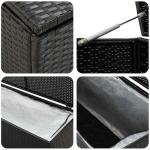 Spacious Black Rattan Patio Storage Box