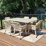Purple Leaf 9-Piece Outdoor Dining Set - Rattan