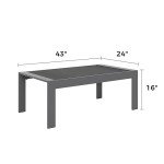 Dark Grey Aluminum Outdoor Coffee Table