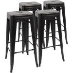 Devoko 30" Stackable Metal Bar Stools - Set of 4
