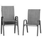 Set of 4 Dark Grey Outdoor Patio Chairs