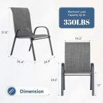 Set of 4 Dark Grey Outdoor Patio Chairs
