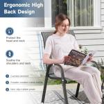 Set of 4 Dark Grey Outdoor Patio Chairs