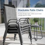Set of 4 Dark Grey Outdoor Patio Chairs