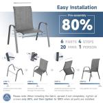 Set of 4 Dark Grey Outdoor Patio Chairs