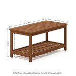 Furinno Tioman 2-Tier Teak Oil Coffee Table
