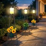 2 Pack Solar Outdoor Lights with Plant Stands