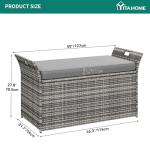 YITAHOME 90 Gallon Wicker Storage Bench with Cushion