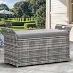 YITAHOME 90 Gallon Wicker Storage Bench with Cushion