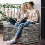 YITAHOME 90 Gallon Wicker Storage Bench with Cushion