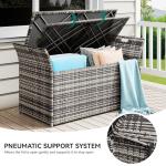 YITAHOME 90 Gallon Wicker Storage Bench with Cushion